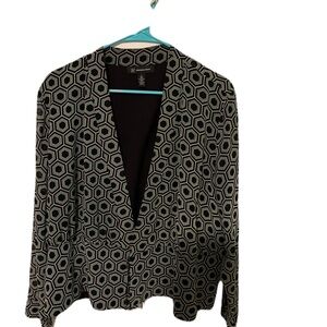 INC International Concepts Hexagon Pattern Blouse. Wraps in the front.